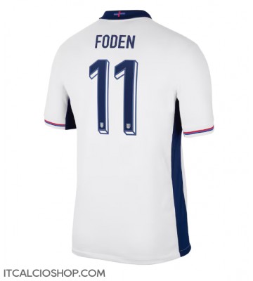 Inghilterra Phil Foden #11 Prima Maglia Europei 2024 Manica Corta